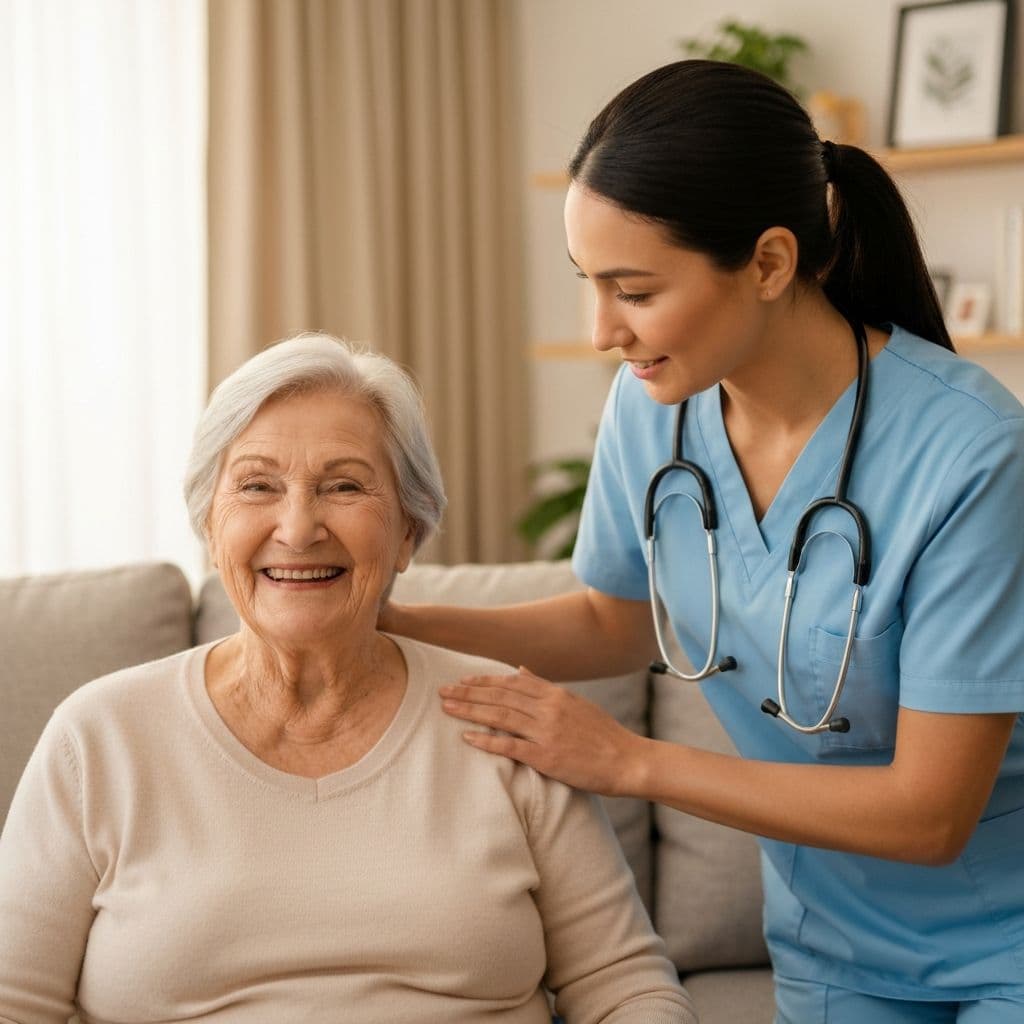 Patient recevant des soins à domicile